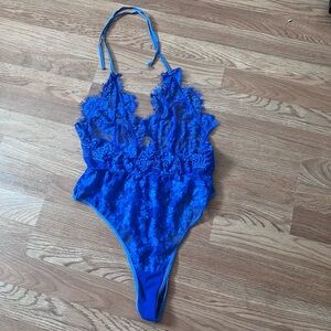 Avidlove Blue Lace Lingerie Bodysuit